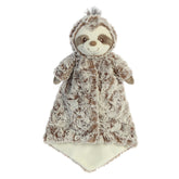 A cream and brown sloth Luvster plush toy from ebba with a velvety blankie body and soft fur.